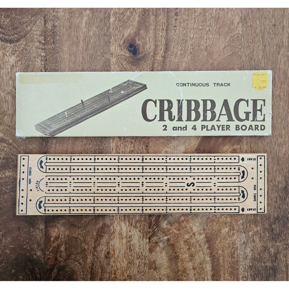 Vintage Cribbage Continuous Track 2 & 4 Player Board B-28 Made In Japan